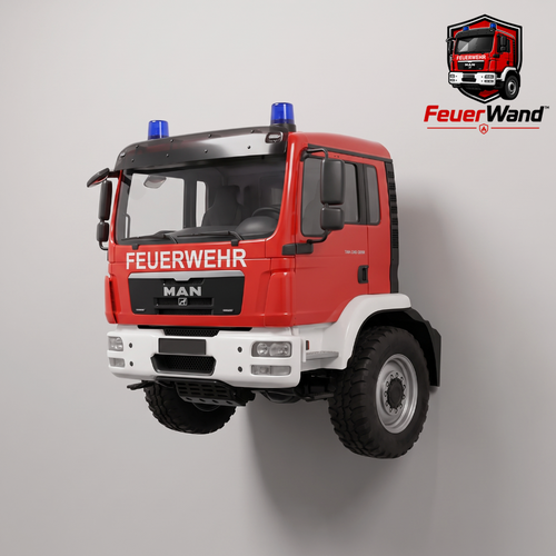 Feuerwehrwagen 3D Wanddeko